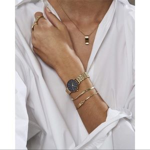 Rosefield The Small Edit Black Steel Gold Watch